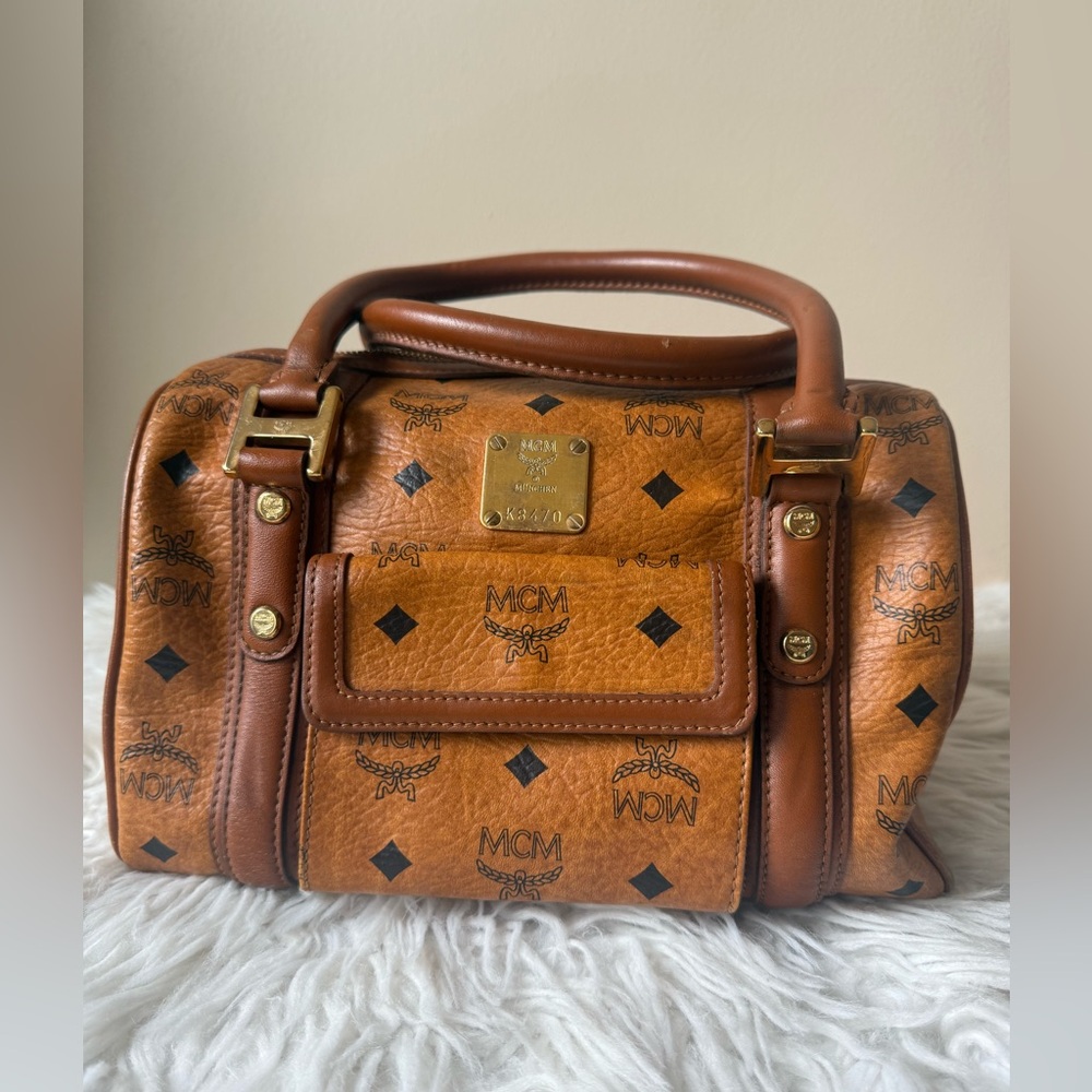 MCM Brown Visetos Handbag